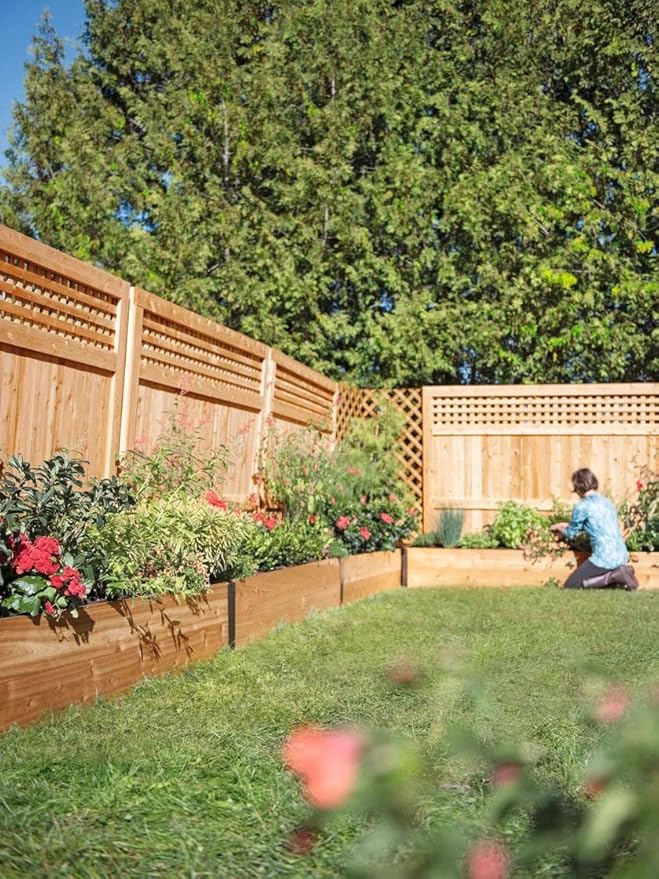 Gardener's Supply Company Raised Garden Bed | Outdoor Cedar Planter Box w/Extra Deep Height for Rooted Plants Herbs Flowerbed &amp Vegetable Garden Wooden Box | 2' W x 8' L x 14 H