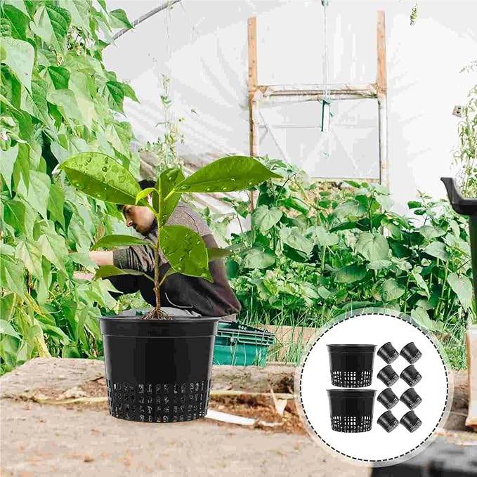 Net Pots for Hydroponics 8PCS Heavy Duty Net Pots - Wide Lip Slotted Mesh (Orchids/Aquaponics/Hydroponics)