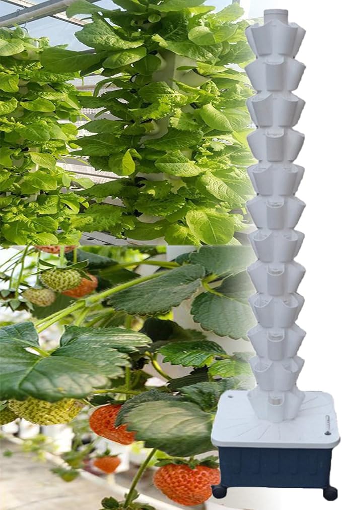 Soilless Cultivation Hydroponic Planting ColumnsVertical Hydroponics Garden Grow TowerHydroponics Growing TowerVertical Tower Planters White-12-layer