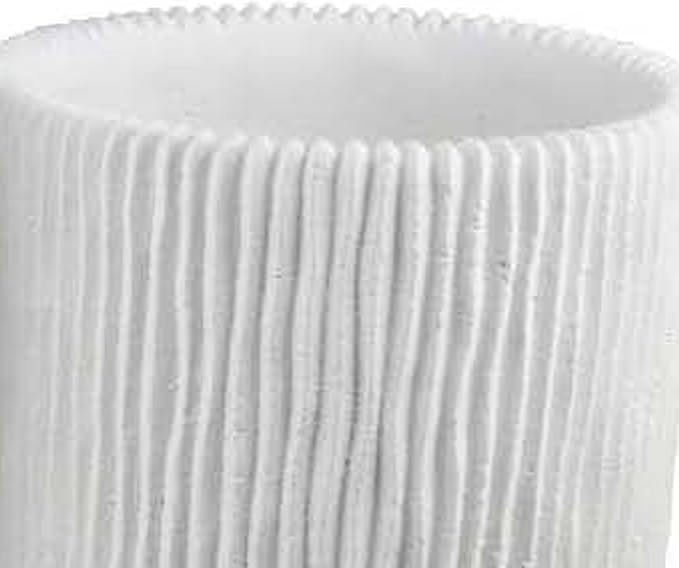 3pc Planter Set Ribbed Grooved White Terracotta 81012 Inch