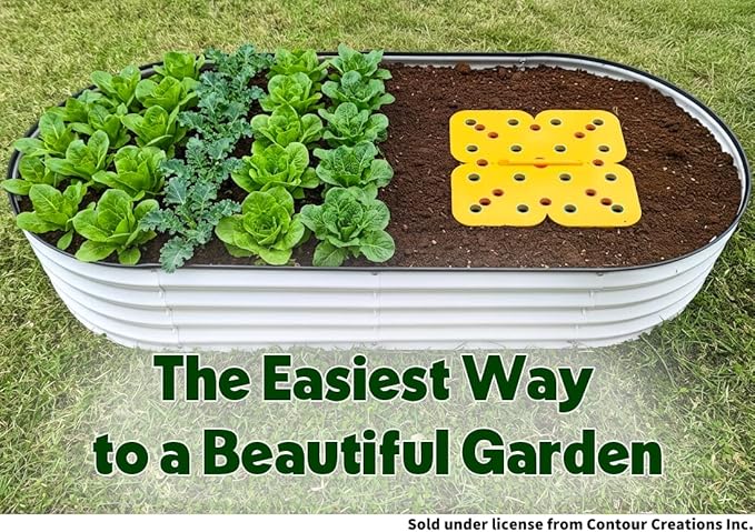 Seed and Seedling Spacer Tool for Garden // Square Foot Gardening Seed Template for Organized Plants Vegetables &amp Fruits // Spacing Tool Kit for Planting (Yellow)