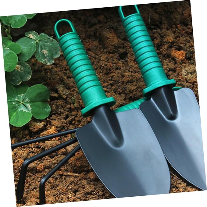Veemoon Garden Tool Set with Shovel Rake Pruning Shears 5pcs Portable Gardening Kit for Flower Planting and Outdoor Yard Work Includes Carrying Case
