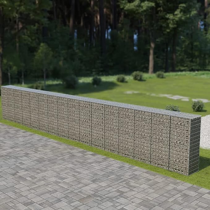 Gabion Basket Galvanized Steel Garden Planter 354x19.7x59 Inches Raised Bed Fence for Vegetables Flowers and Herbs