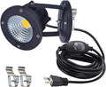 Kiven Plug in LED Indoor/Outdoor Waterproof Spotlight Porch Light with 9.84 FT Plug-in Cord 5W Black Plug in Accent Light with Vinly Siding Hooks for Plants Porch Garden(Cool White)