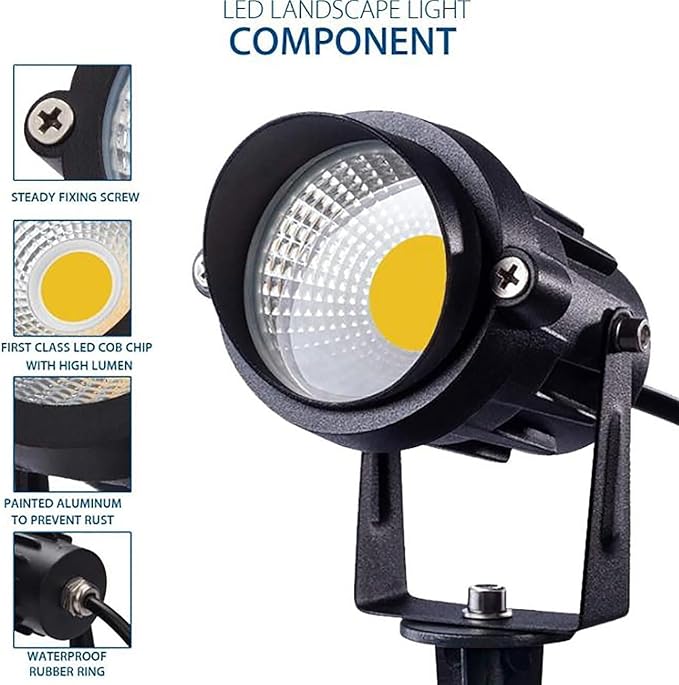 Outdoor Landscape Spotlight LED Outdoor floodlight Garden Landscape Light AC 220V recessed Spotlight Round LED Tree Light IP65 Waterproof Outdoor Lawn Light for Hotel Industry Yellow-7W
