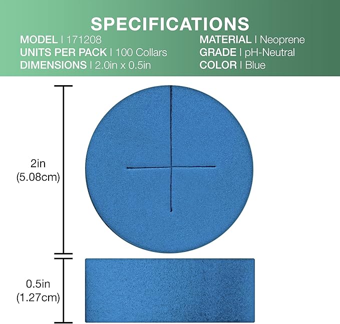 2” Neoprene Foam Inserts for Hydroponics Growing System Clone Machine Propagation Indoor Gardening 100 Pack Blue