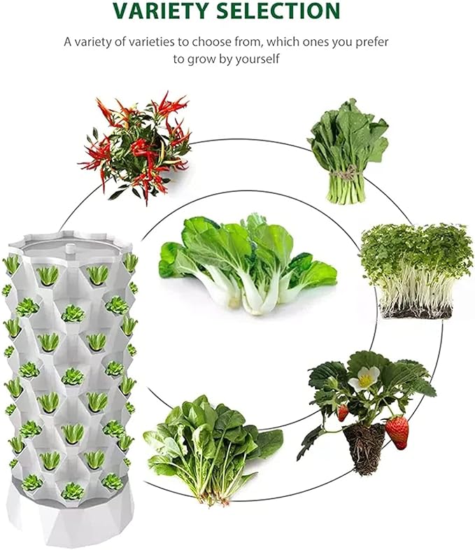 Indoor Hydroponic Garden Kit Vertical Hydroponic Growing System Hydroponic Garden Tower Home Gardening System for Indoor Herbs Fruits and Vegetables80 pots