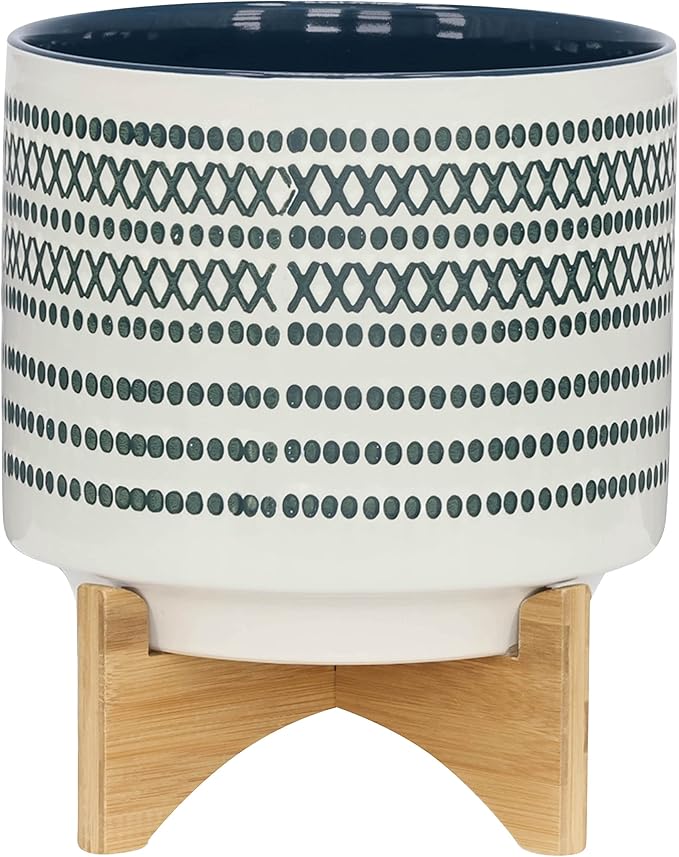 Generic 10 Planter ON STANDW DOTS Blue