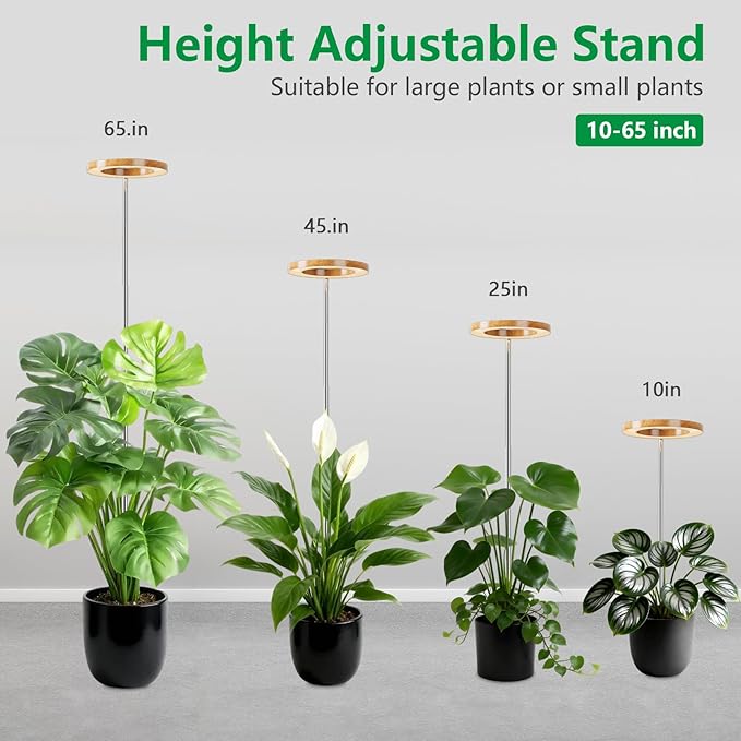 3 Packs Grow Lights for Indoor PlantsPlant Grow Light80 LEDs Full Spectrum Plant Lights for Indoor Growing with 6/12/16H Timer-WG3
