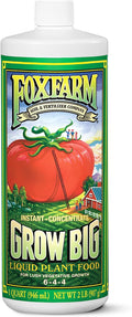 FoxFarm Grow Big Liquid Plant Food - Bloom Fertilizer for Flowers Fruits and Vegetables Perfect for Indoor &amp Outdoor Potted Plants NPK 6-4-4 (Quart)
