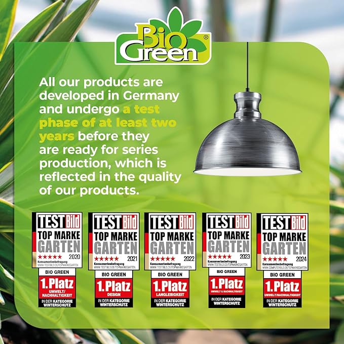 Bio Green 500-USZ Florabooster LUM 500 Grow Indoor 60w Lightbulb Lamp with 3m Connection Cable – Energy Saving House Plants – High Light Intensity Brushed zinc