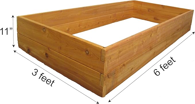 Infinite Cedar Premium Cedar Raised Garden Bed - 3' x 6' x 11 - Handcrafted in Maine from North American Western Red Cedar Wood