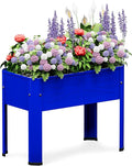 Elevated Metal Planter Box Stand Heavy Duty Raised Garden Bed for Vegetables Flowers Herbs Indoor Outdoor Use Cobalt Blue