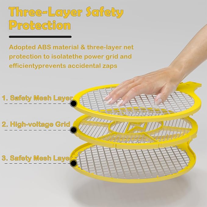 2 Pack Electric Fly Swatter Handheld Bug Zapper Racket for Outdoor &amp Indoor Mosquito Zapper Racket Battery Powered Tennis Mosquito Rackets for Insect