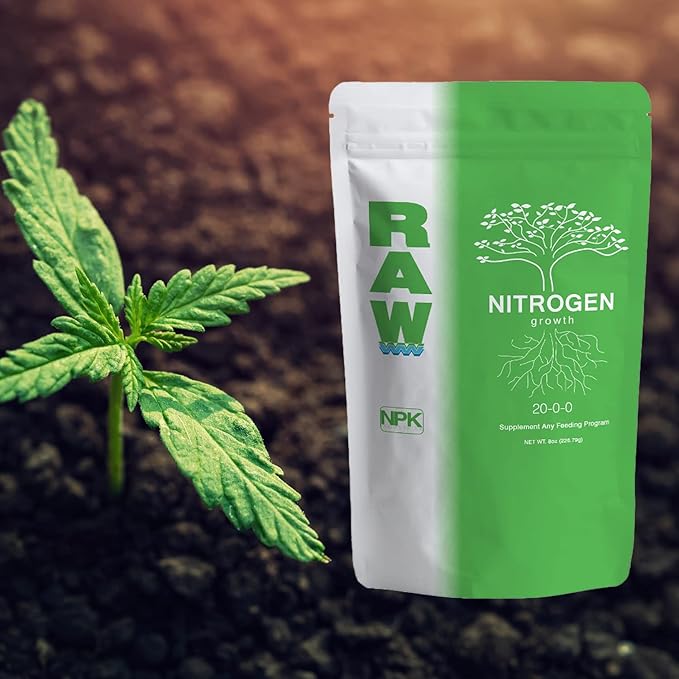 RAW Nitrogen Fertilizer 25lb | Water Soluble High Nitrogen Plant Food for Vegetative Growth Hydroponic Nutrients for Indoor Plants Garden &amp Vegetable Fertilizer