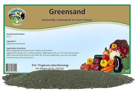 Greensand 20 Pounds – Natural Fertilizer for Healthy Soil Rich in Potassium &amp Iron Great for Gardens Lawns &amp Growing - Lancaster Agriculture Products