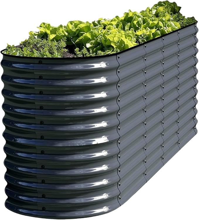 Raised Garden Bed Galvanized Raised Garden Bed for Growing Flowers Herbs Outdoor 32inch Tall Metal Raised Garden Planter Raised Bed for VegetableFlower