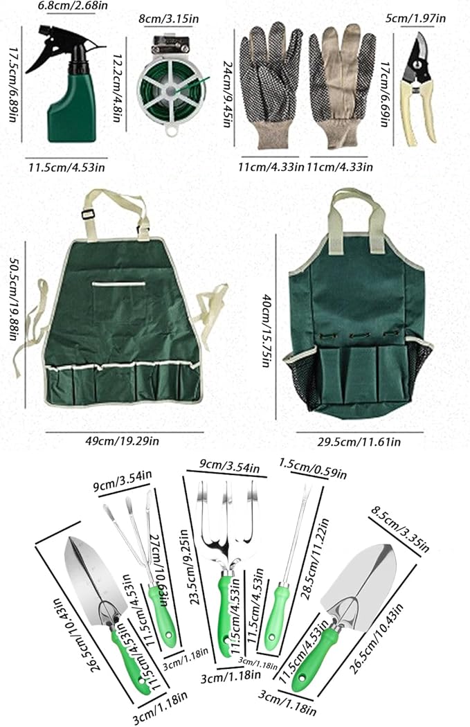 Garden Tool Sets - Shears Equipment | 11 Piece Gardening Tools | for Women Mom Beginners Plant Tree Yard Men Flower Gardener Lawn