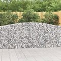 Crescent Gabion Basket Set of 2 Large 157.5x157.5x47.2 in Galvanized Iron Planter Box Outdoor Industrial Raised Garden Bed for Patio Yard Landscaping