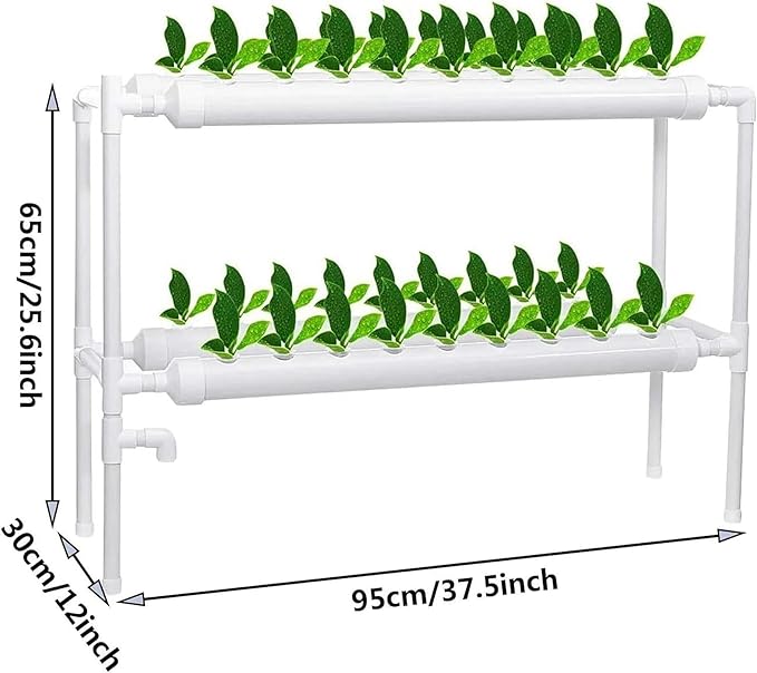 System of Hydroponic Culture of 2 Layers of 36 Plants 4 -Pipe Water Cultivation System Hydroponic Culture Kit for Leafy Vegetables Lettuce Zacate Celery 1 Piece