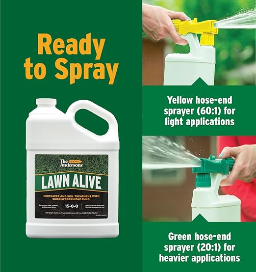 The Andersons Lawn Alive 15-0-0 Fertilizer and Soil Treatment with Endomycorrhizae Fungi - 128 fl oz