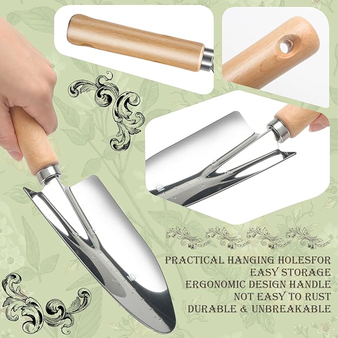 Gardening Tools Set 11 Piece Garden Hand Tools Garden Tools Set with Rust-ProofFashion and Durable Garden Tools Organizer Handbag Perfect Gardening Gifts for Mothers Day &amp Outdoor (Purple)