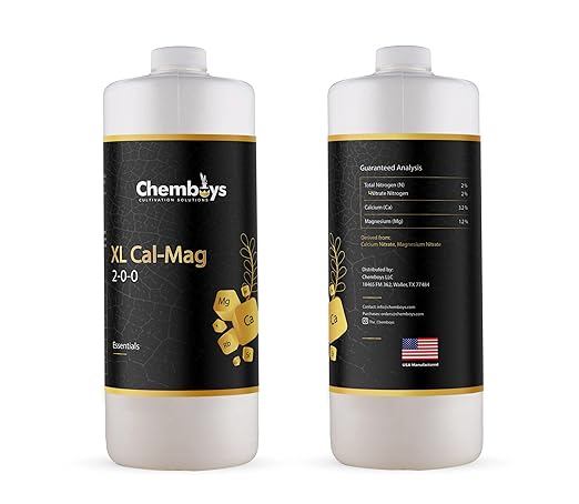 Chemboys XL Cal-Mag Plant Supplement 2-0-0 – Calcium &amp Magnesium Liquid Fertilizer Plant Nutrients for Vegetables Hydroponics Coco Coir Fruits – Indoor &amp Outdoor Use Made in USA - 4 fl oz