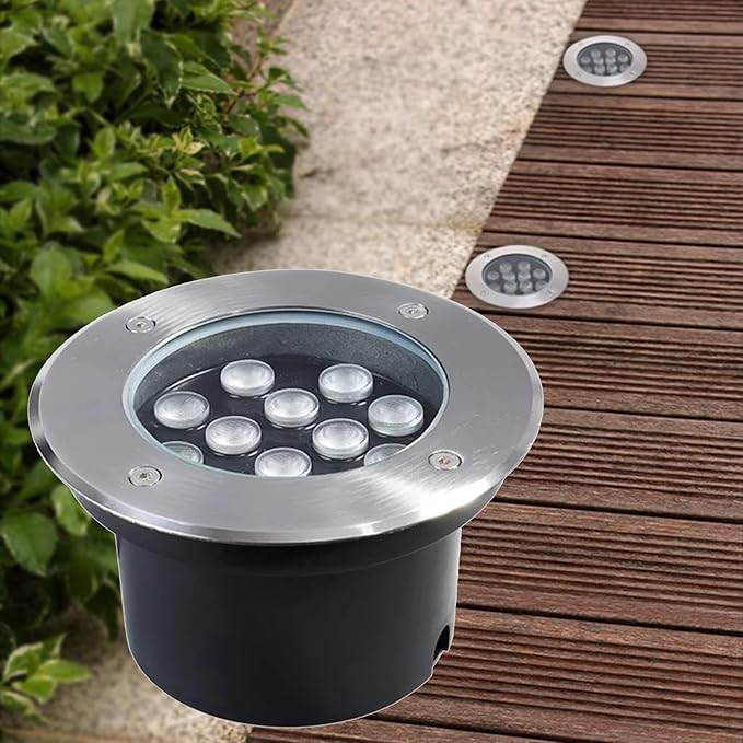 Underground Light LED - Ground Spotlights IP66 Waterproof Outdoor Recessed Spot Light 12V Landscape Lamp for Patio Pathway Yard Lawn Walkway Deck Buried Lights(Warm White12W)