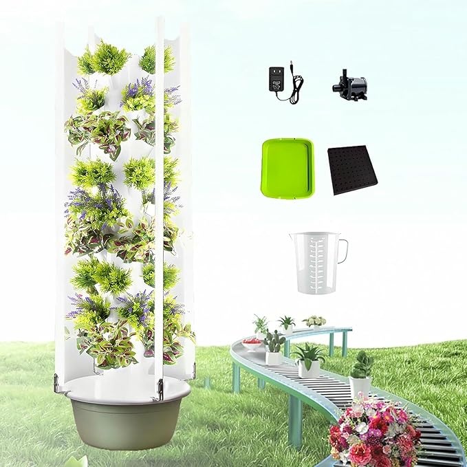 Hydroponics Growing System Indoor Herb Garden with Grow Lights Aeroponic Tower Garden Hydroponic Tower for Gardening Lover-*