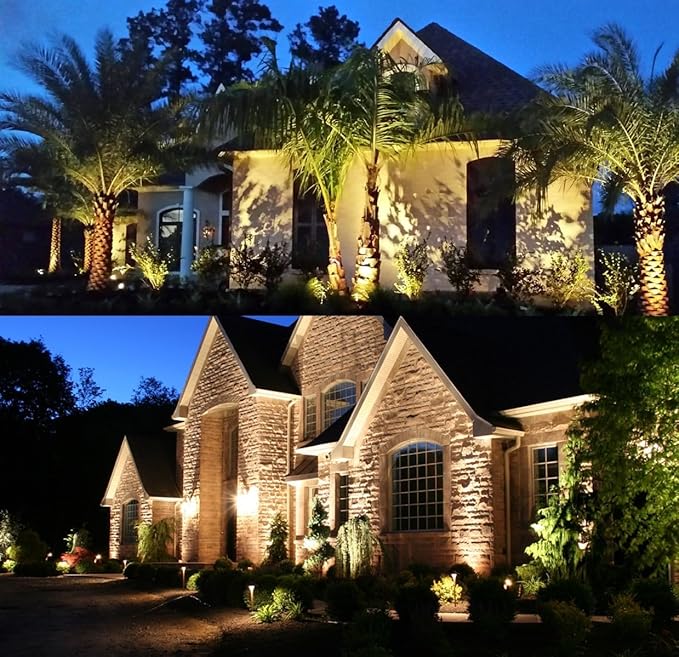 TOVEENEN LED Outdoor Spotlight Flag Light 120V 20W White Waterproof Landscape Spotlights Plug-in Christmas Spot Lights for Yard House Tree Decoration Lighting 3000K Warm White 120V 20W