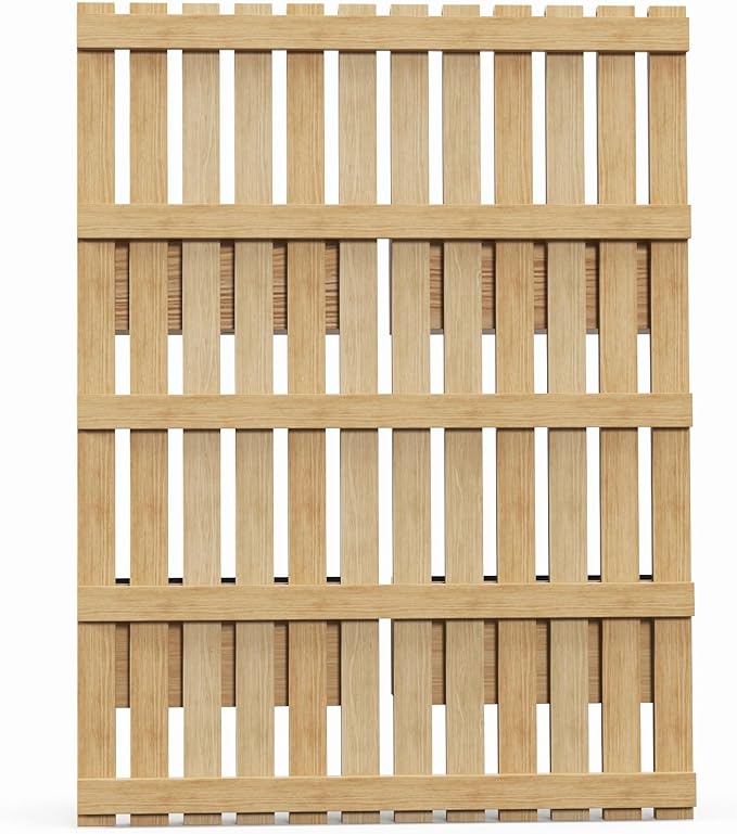 4 Box Raised Garden Bed with Trellis for Vine Flowers Climbing Plants 31.5 Tall Wall Mounted Wood Planter Box Set with Adjustable Height Drainage Hole Natural