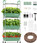 Hydroponics Growing System Kit 81 Pods Vertical Indoor Herb Garden with Smart LED Grow Light Auto Circulating Water Pump Each Tier 42L Hydroponic Gardening Systems for Ideal Gifts (Green)