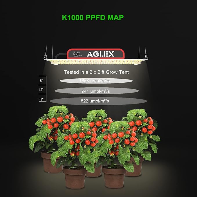 AGLEX K1000 LED Grow Light Grow Light with Daisy Chain &amp Dimmable Full Spectrum Plant Grow Lights for Hydroponic Indoor Plants Seeding