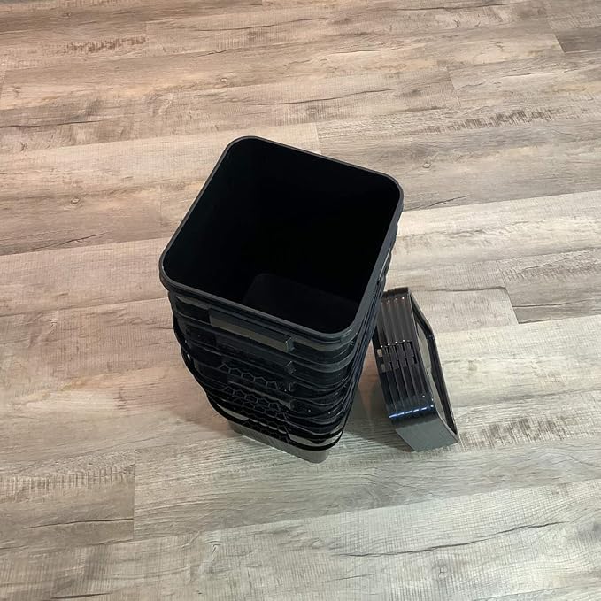 5 Gallon Square Bucket Lid Black - 5 Pack