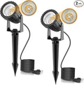 L LOHAS LED 12W Dusk to Dawn Outdoor Lighting Auto On/Off 3000K Landscape Outdoor Spotlight IP66 Waterproof Plug in Spot Lights for Yard Garden House Pathway Plant(2 Pack)