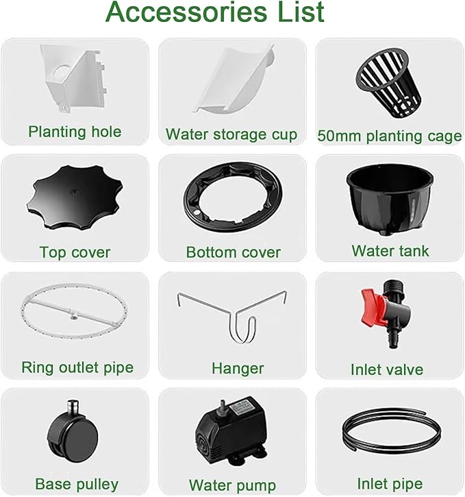 80 Pods Hydroponics Tower Garden Hydroponic Growing System Aeroponics Growing Kit for Herbs Fruits and Vegetables