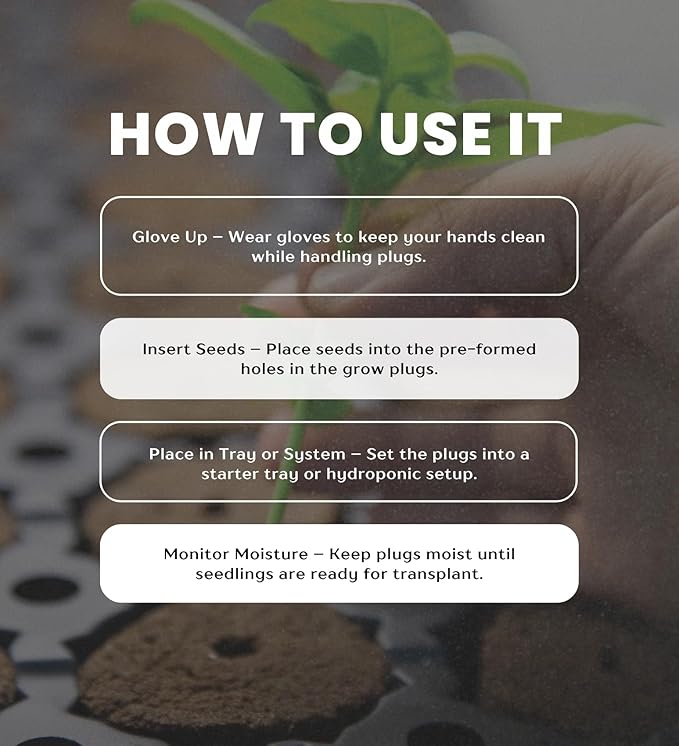 2x General Hydroponics Rapid Rooter Seed Starting Grow Plugs Bundle with Work Gloves – Supports Early Root Growth with Balanced Air-Water Plug Matrix for Cloning and Seed Starting – Gift Set (3 Items)