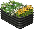 3.0x1.8x1.0ft Raised Garden Bed Kit for Outdoor PP Material Planter Boxes Large Garden Box Flower Bed with Easy Assembly Gardening Containers for Vegetables Flowers Herbs Black