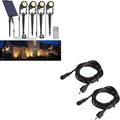 B-right Solar Spot Lights Outdoor 8 Modes IP65 Waterproof Solar Powered Garden Spotlights 4-in-1 Landscape Lighting Auto On/Off with Remote + 2 * 6.56ft Extension Cable IP65 Waterproof Extension Cord