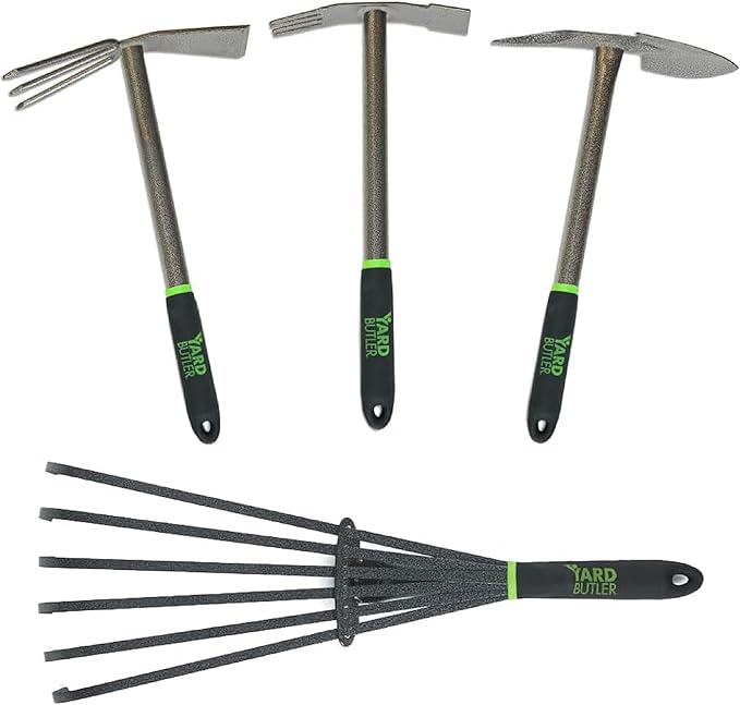 Yard Butler Terra Tuff Hand Tool Bundle ITT-4B - Essential Gardening Tool for Yardwork - Power-Coated Steel Construction - Comfortable Grip - Long-Lasting - Rust-Resistant