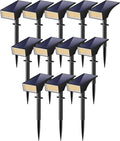 Koicaxy Solar Lights Outdoor Waterproof 12 Pack IP65 100 LEDs 4 Light Modes Higher Charging Efficiency Auto On/Off Solar Landscape Spotlights for Garden Decor Yard Pathway Patio - Warm White
