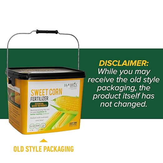 HyR BRIX Slow-Release 16-7-10 Sweet Corn Fertilizer 20lb Bucket - Corn Food with Calcium &amp Sulfur - Essential Micronutrients for Big Uniform Ears &amp Sweet Flavor