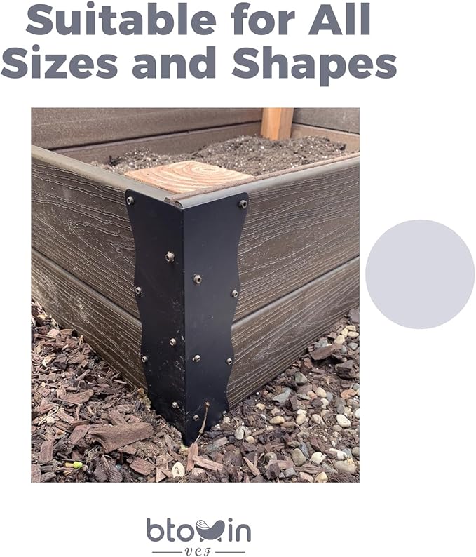 8 Set Raised Garden Bed Corner Brackets11x3x3 Raised Bed Corners Heavy-Duty Metal Conner with Screws Fits 20-24 Bed EdgesRust Resistant Metal Bracket Connectors for Vegetable Planter Garden