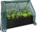 Relaxdays Raised Bed with Greenhouse for Flowers Plants and Vegetables H x W x D: 92 x 125 x 95 cm Garden Plant Bed Black