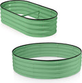 Plant &amp Plot Galvanized Raised Garden Beds Outdoor // 4×2×1 ft &amp 4×4×1 ft Planter Raised Beds for Gardening Vegetables Flowers // Large Metal Garden Box (Light Green)