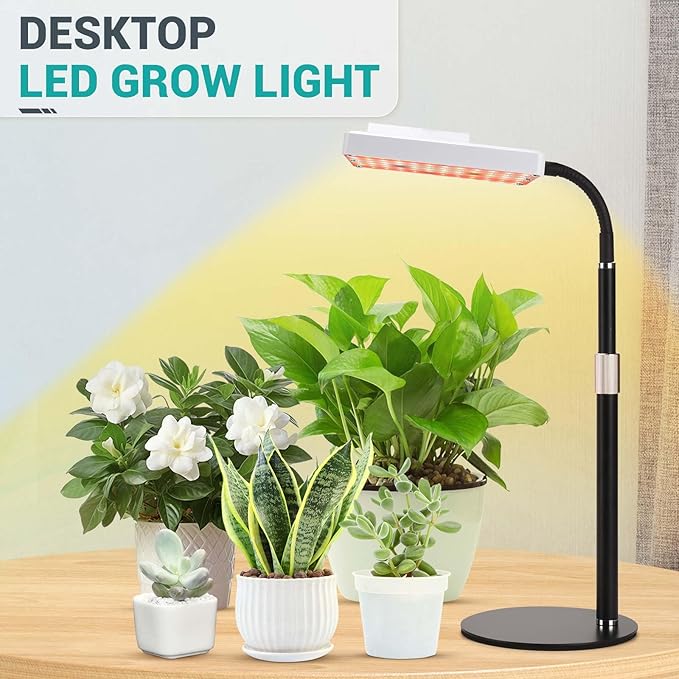 DragonLight Upgrade Desk LED Grow Lights Full Spectrum Dimmable Grow Light with Remote Control for Greenhouse and Indoor Plant Veg and Flower Growing [Tabletop]