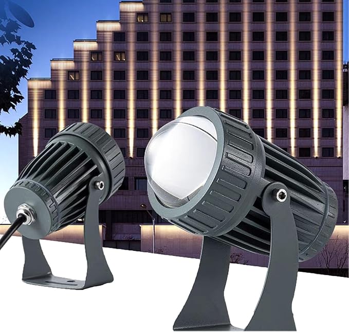 Rotation LED Spotlight - 10W Narrow Beam Floodlight Adjustable Angle Up Lamp IP65 Waterproof Landscape Lights for Exterior Wall Building Garden Lighting(Red10W(85-265V))