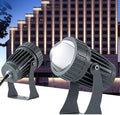 Rotation LED Spotlight - 10W Narrow Beam Floodlight Adjustable Angle Up Lamp IP65 Waterproof Landscape Lights for Exterior Wall Building Garden Lighting(Warm Light10W(24V))