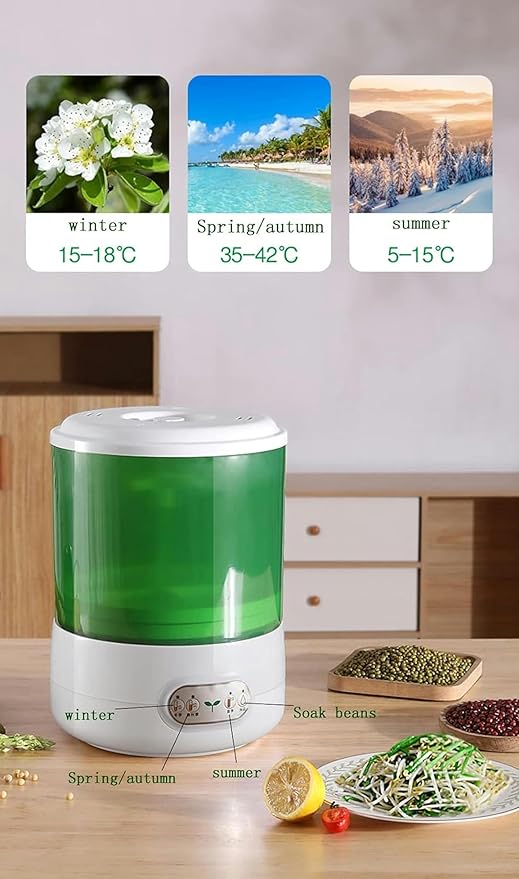 Bean Sprout Machine Automatic Water Circulation PTC Constant Temperature Electric Germination Machine DIY Large Capacity Soilless Cultivation Grain Seed Germination Kit 1