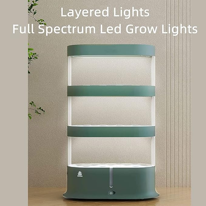 Hydroponic Tower Hydroponic Growing with Remote Control Indoor and Outdoor Multi-Layer Planting Equipment Kit with Grow Light for He